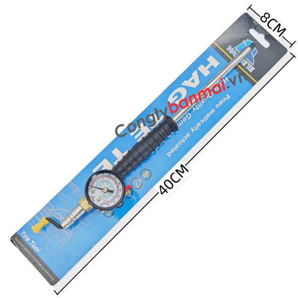 tay bơm lốp xe tải tay quay có đồng hồ đo