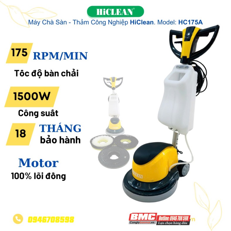 Thông số kỹ thuật máy chà sàn công nghiệp Hiclean HC-175A