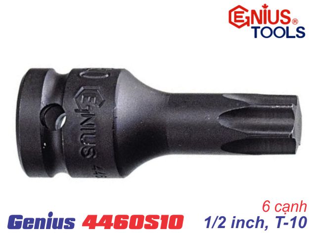 tuýp ½ inch hình sao 6 cạnh T-10 dài 60mm Genius 4460S10
