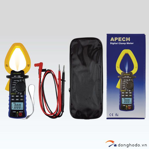 Ampe kìm đo dòng AC APECH AC-358 (1000A) trọn bộ