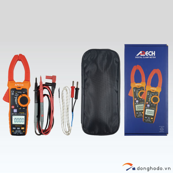Ampe kìm APECH AC-198 (1000A ac, 1000V ac/dc, TrueRMS) với đầy đủ phụ kiện kèm theo