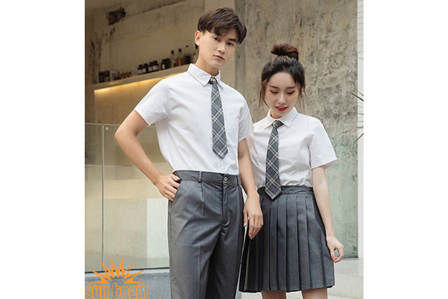 Vải may áo sơ mi đồng phục học sinh