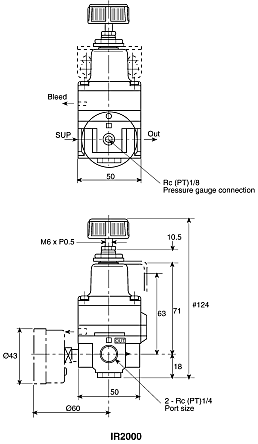 Van điều chỉnh áp xuất khí nén smc IR1020-01