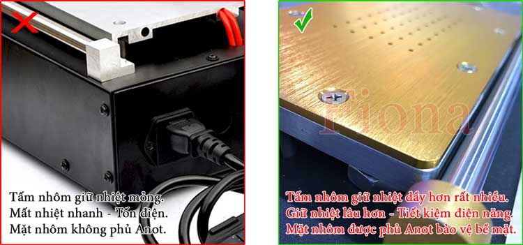 Hệ thống mâm nhiệt của máy tách kính điện thoại Fiona FL-T07