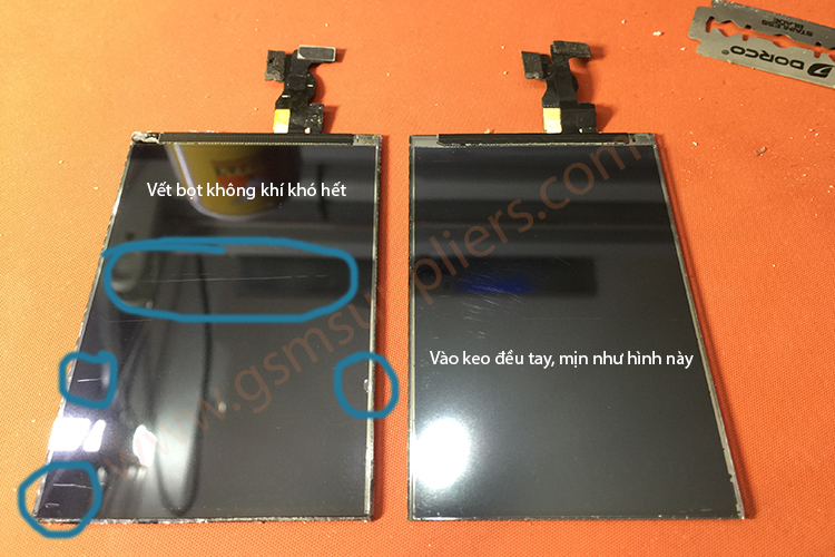 vào keo màn hình điện thoại