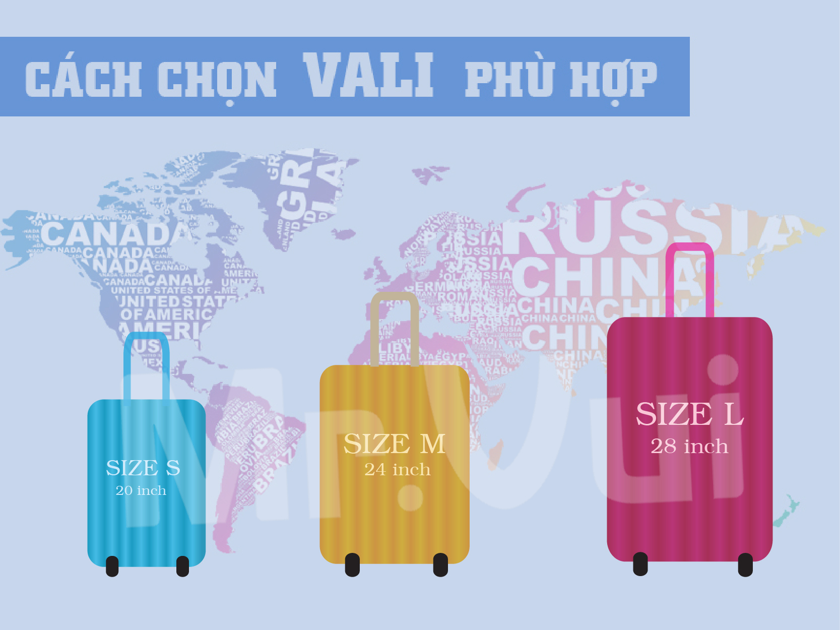 mua vali ở đâu, kích thước vali