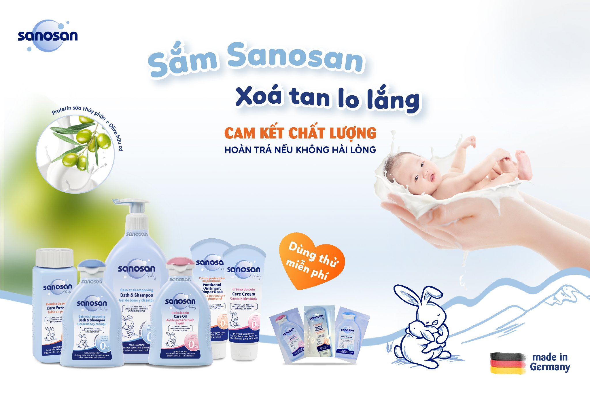 Sanosan - Chu trình skincare da bé đúng chuẩn chuyên gia