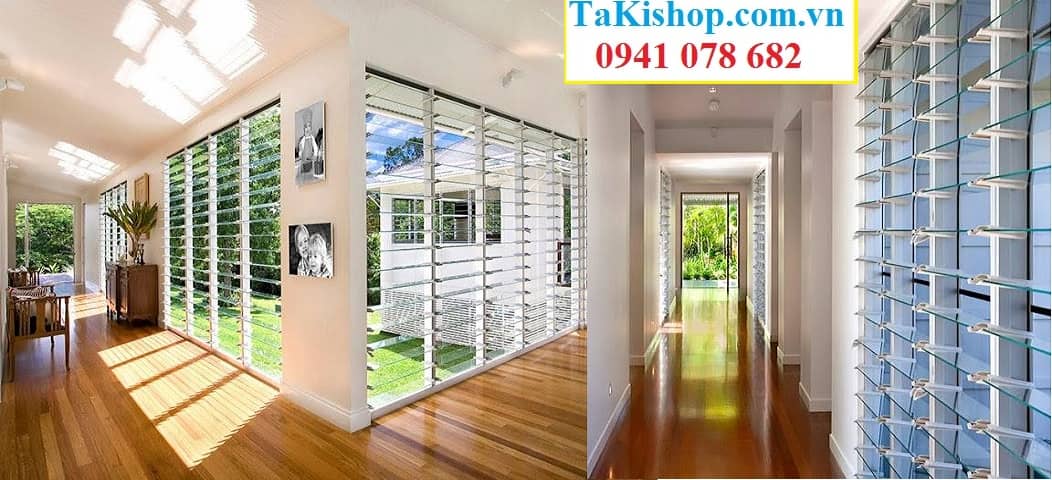 Cửa chớp lật bố trí cho hành lang, cầu thang