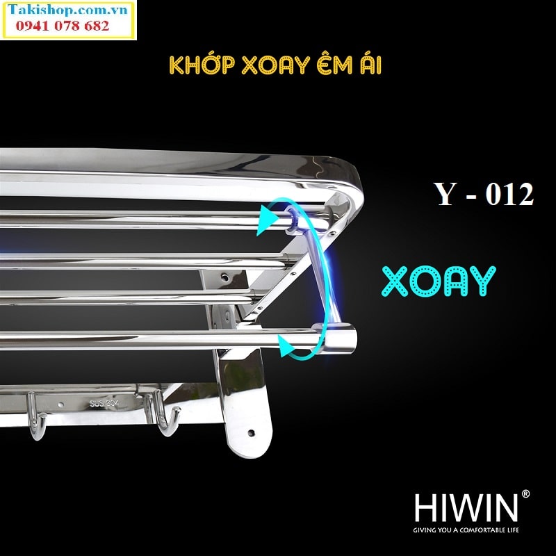 Cung cấp giá treo khăn di động inox 304 sáng bóng Hiwin y-012 cao cấp