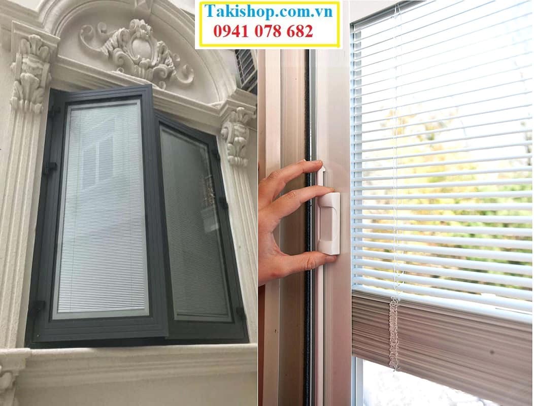 Cung cấp thi công cửa nhôm kính hộp có rèm bên trong cách âm cách nhiệt rất tốt