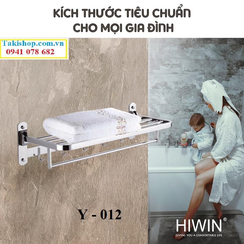 Giàn treo khăn di động inox 304 cao cấp Hiwin Y-012 bền đẹp