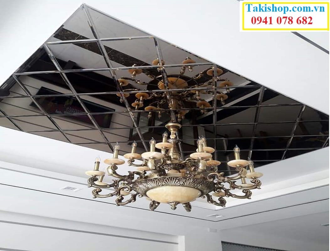 Gương ghép nghệ thuật trang trí trần nhà đẹp đẳng cấp