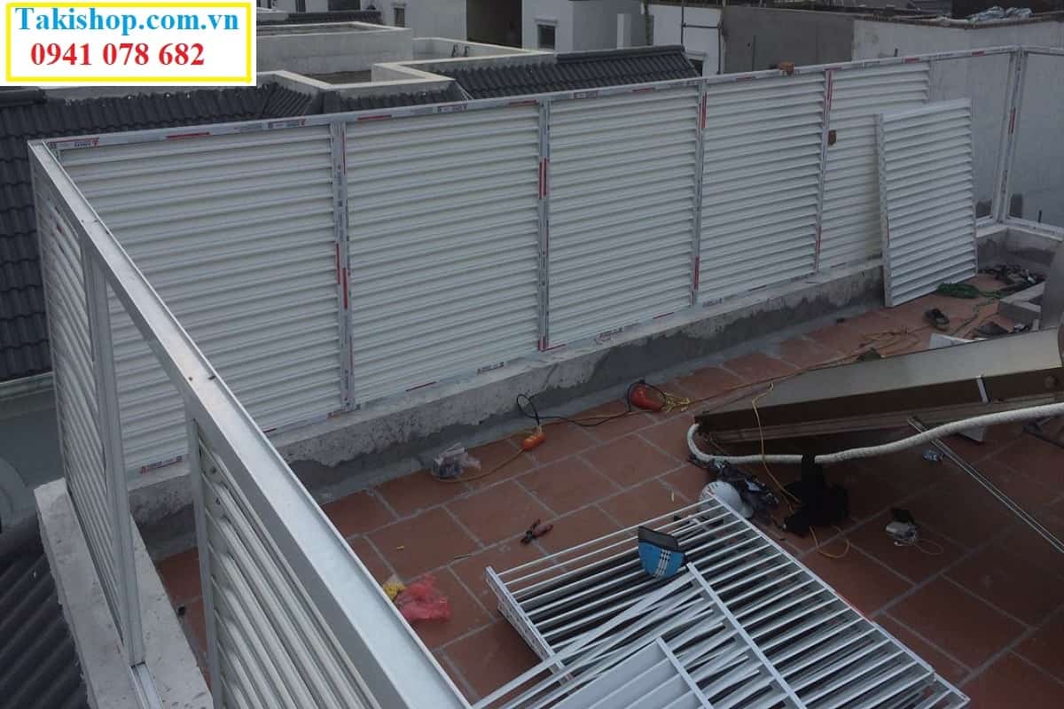 Thi công vách chớp nhôm che thiết bị, téc nước sân thượng Vinhomes Riverside, Homony