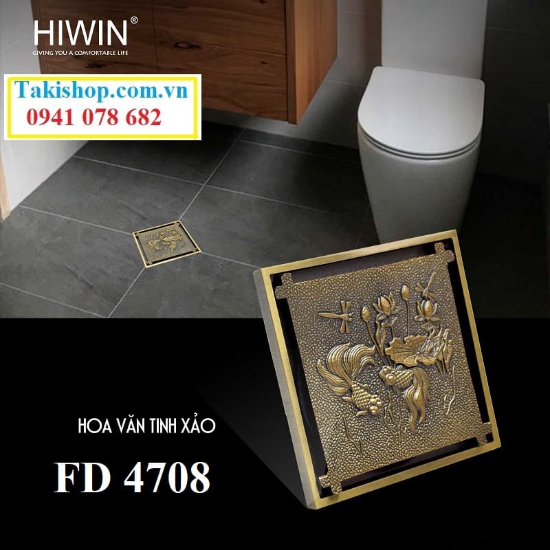 Thoát sàn Hiwin FD 4708 đẹp, tinh tế chống mùi hôi tuyệt đối