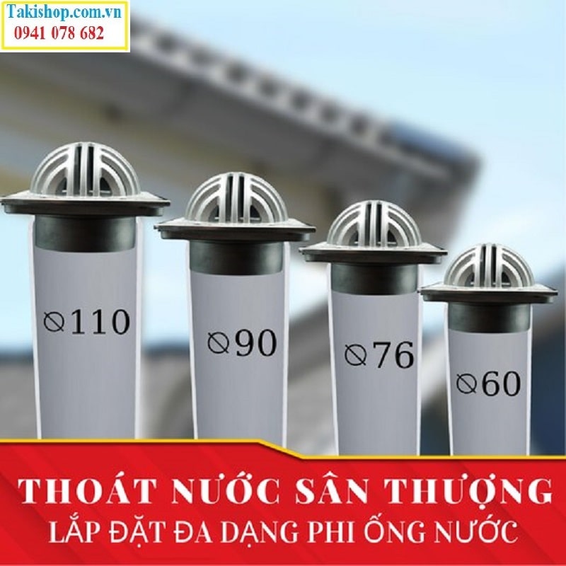 Thoát sàn hình cầu inox 304 chắn rác phù hợp với các loại ống