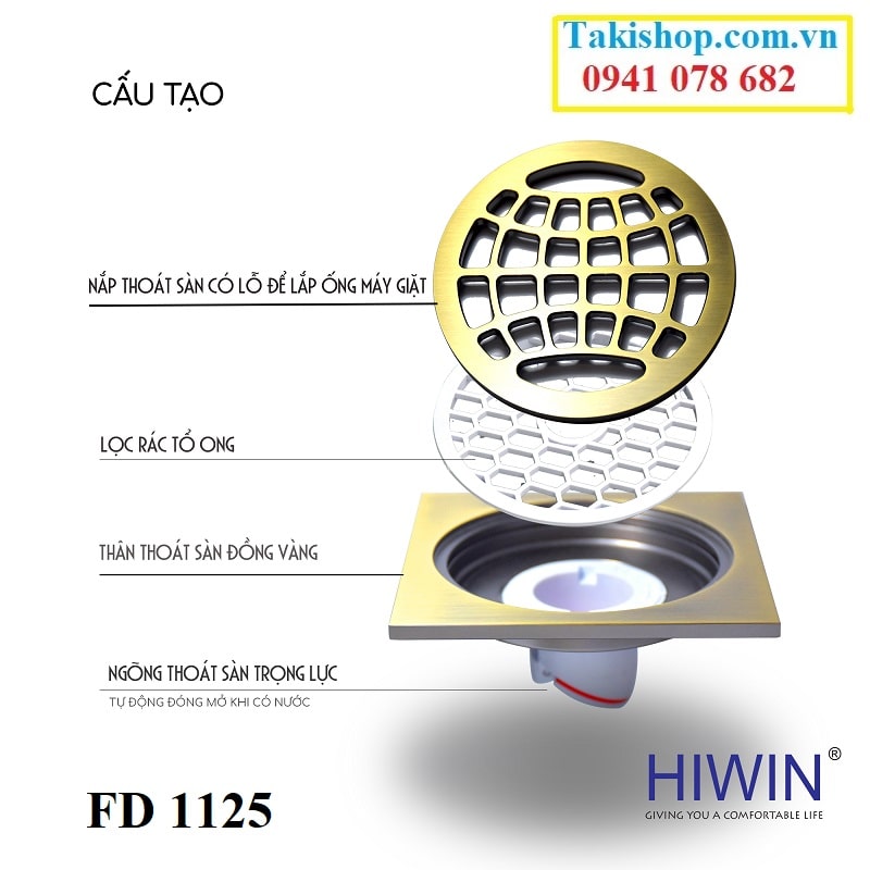 Thoát sàn ngăn mùi đồng giả cổ hình trái đất FD- 1125