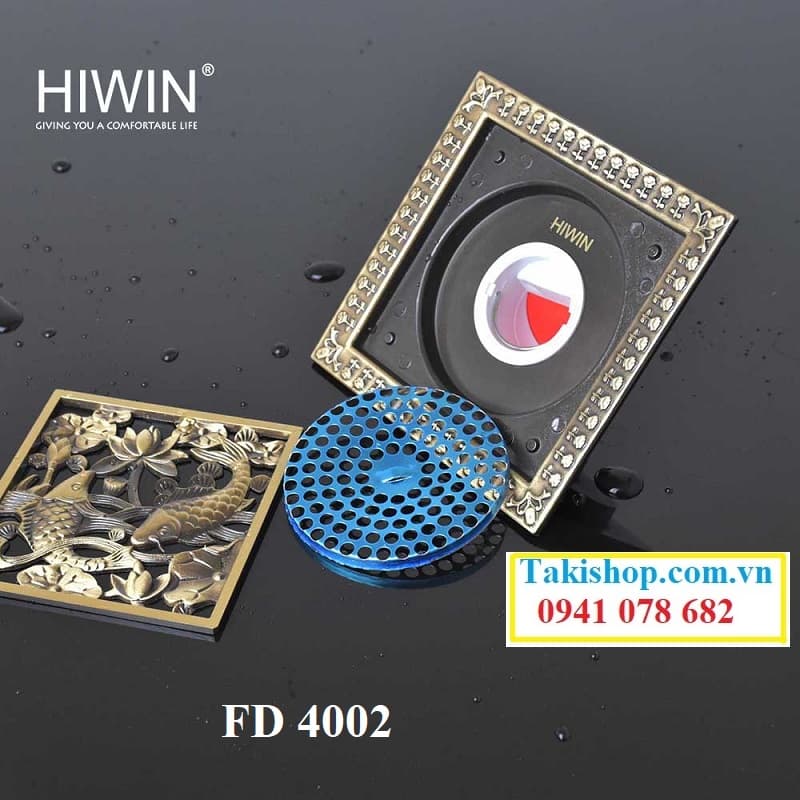 Thoát sàn ngăn mùi đồng giả cổ hình đàn cá FD- 4002