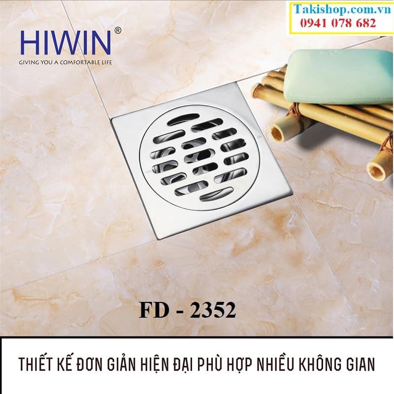 Thoát sàn ngăn mùi ngăn côn trùng inox 304 Hiwin FD 2352