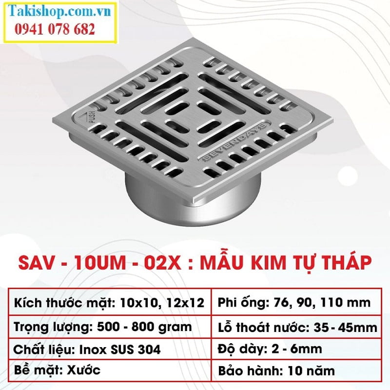 Thông số thoát sàn kim tự tháp