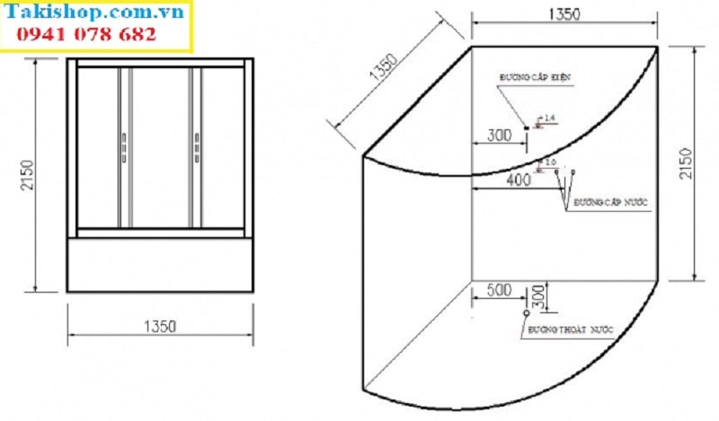 Thông số lắp đặt phòng tắm xông hơi Govern JS 109
