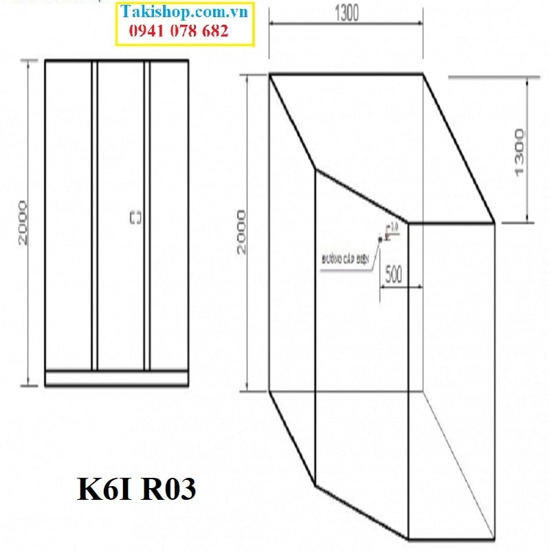 Thông số lắp đặt phòng tắm xông hơi khô bằng tia hồng ngoại mini Govern K61 R03