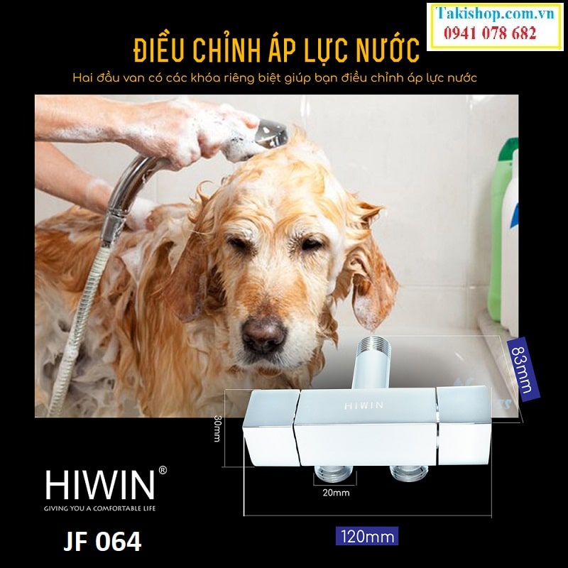 Van góc Hiwin JF 064 điều chỉnh áp lực nước, lắp đặt dễ dàng
