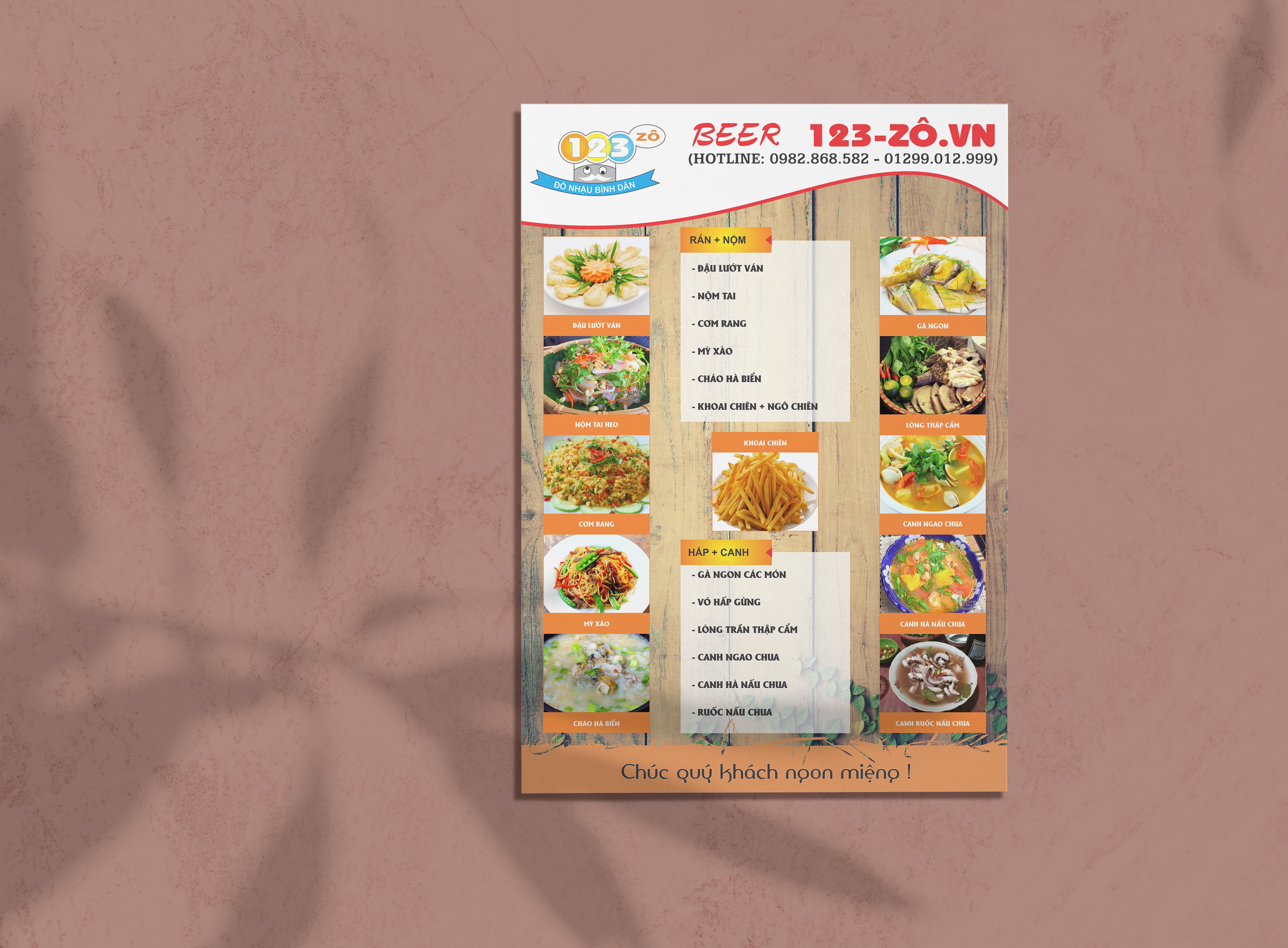 thiết kế menu hạ long