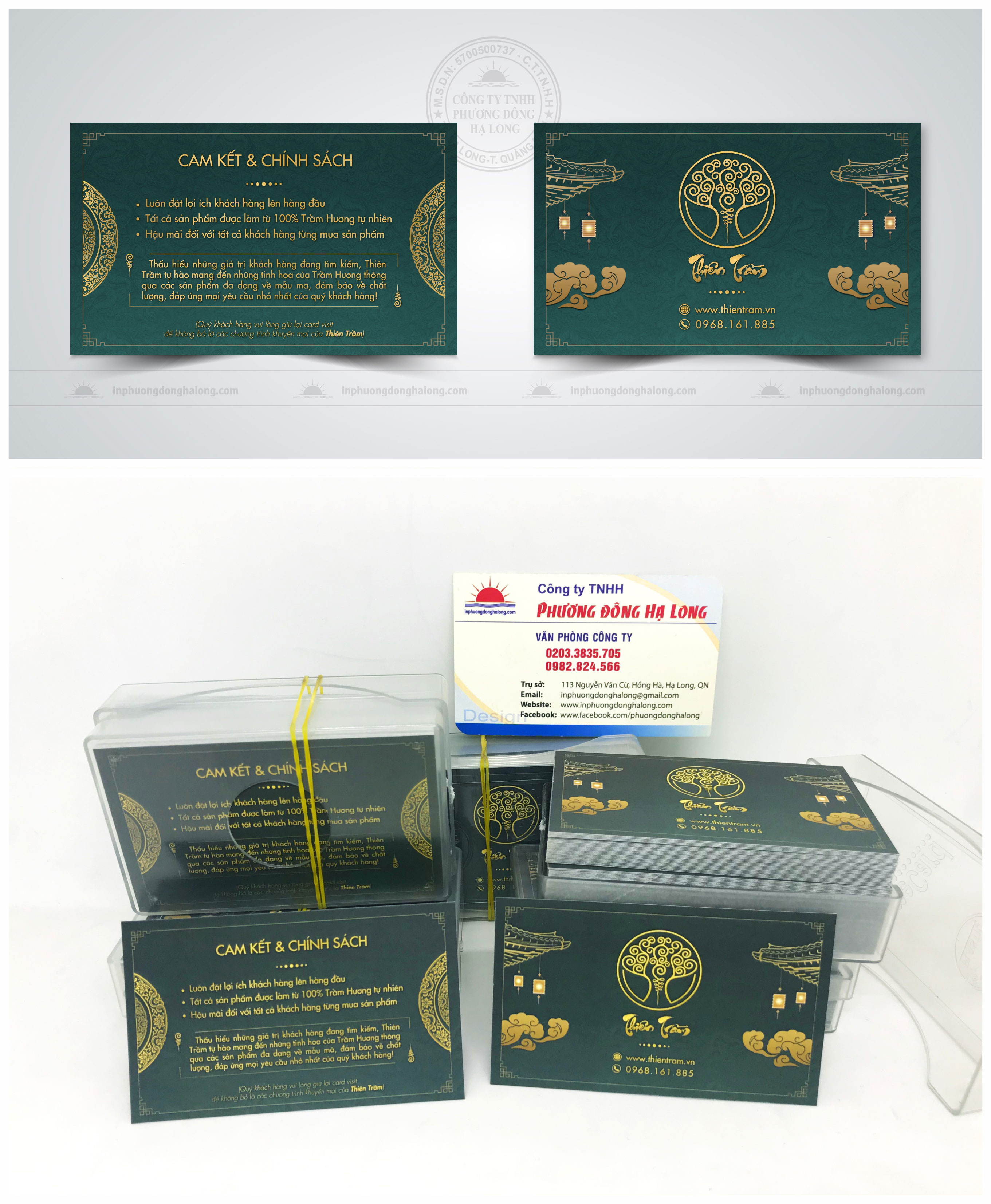 Danh thiếp được in tại Phương Đông Hạ Long với nhiều phong cách: ép kim, cán mờ, card nhựa, phù hợp doanh nhân và doanh nghiệp nhỏ