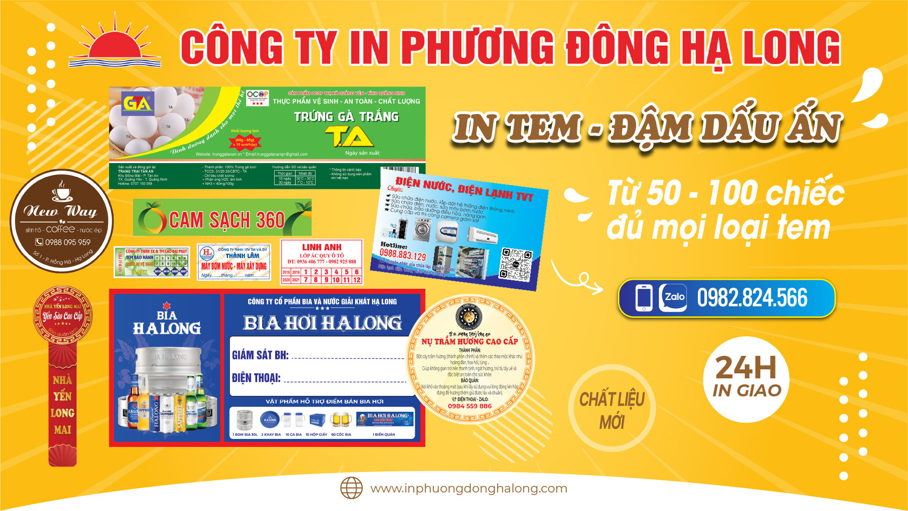Tem decal các loại được in tại Hạ Long bởi Phương Đông – phù hợp thực phẩm, mỹ phẩm, sản phẩm công nghiệp
