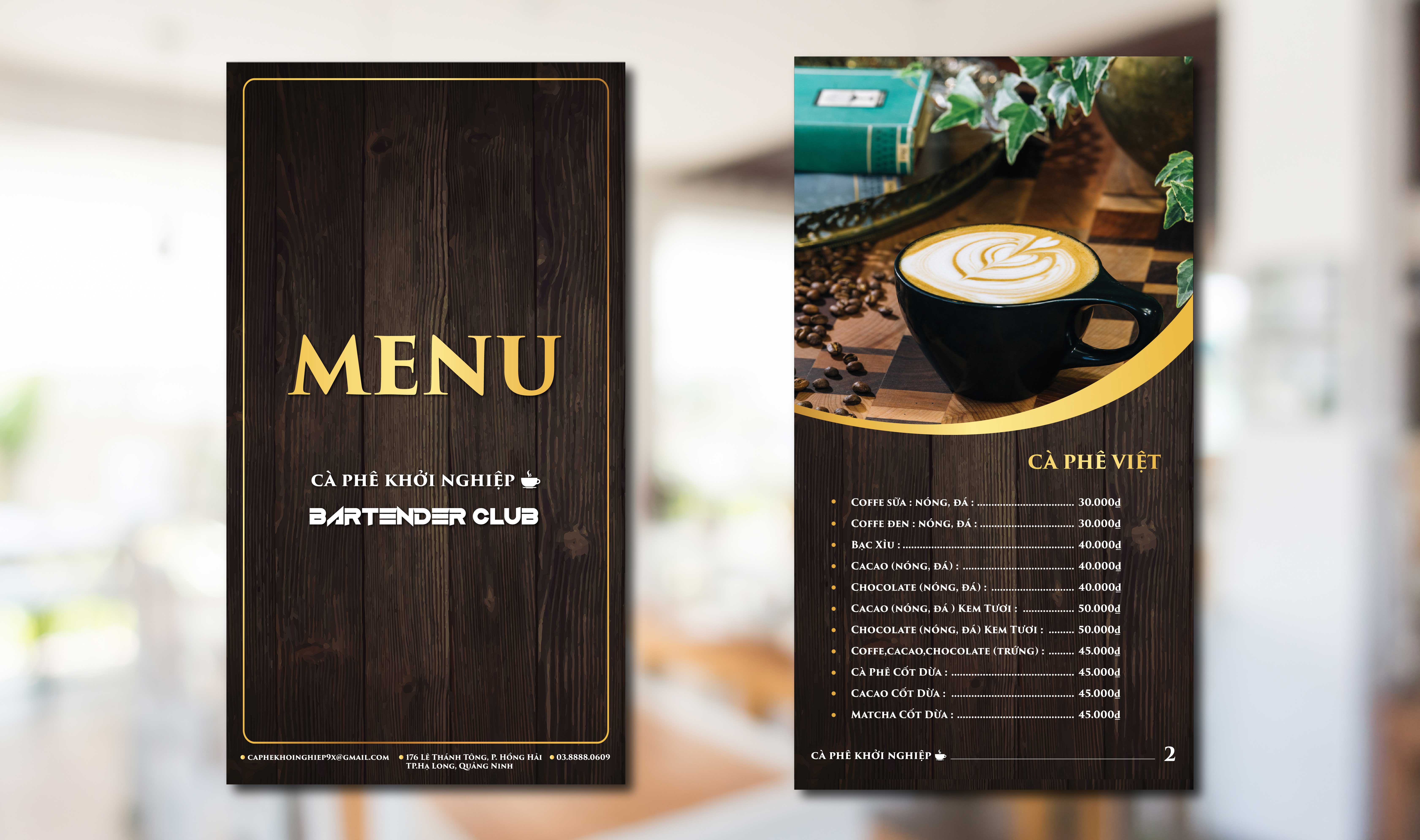 thiết kế menu hạ long