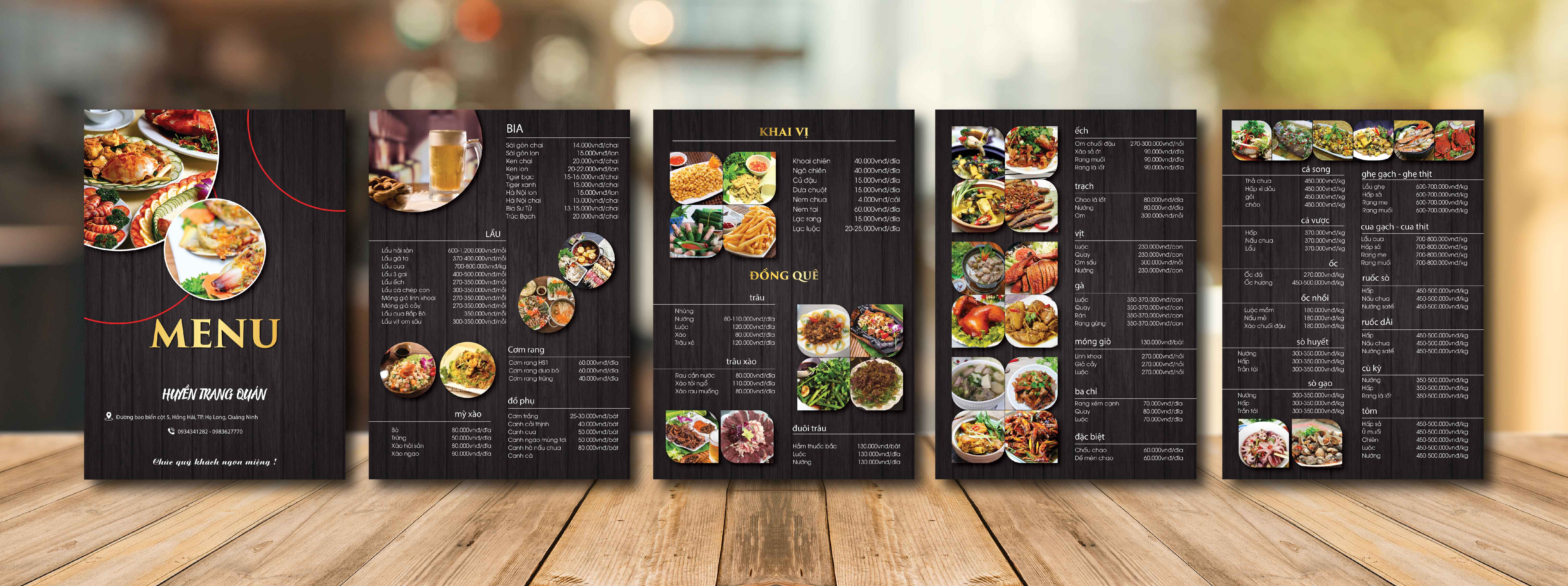 thiết kế menu hạ long