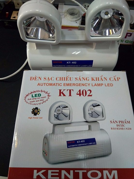 Đèn sạc chiếu sáng khẩn cấp 2 mắt Kentom KT-402