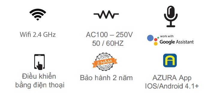 Công Tắc điện điều khiển từ xa AZURA ( 2 kênh)