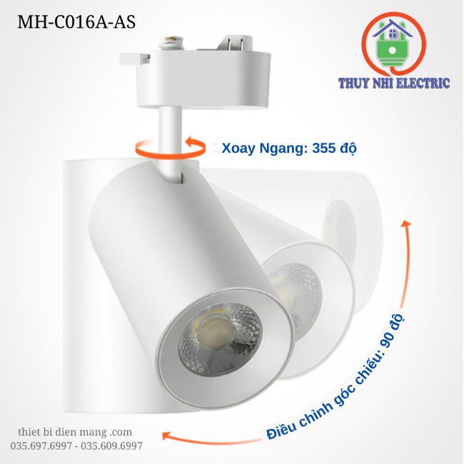 Đèn LED Spotlight điều chỉnh góc chiếu MH-C016A-AS