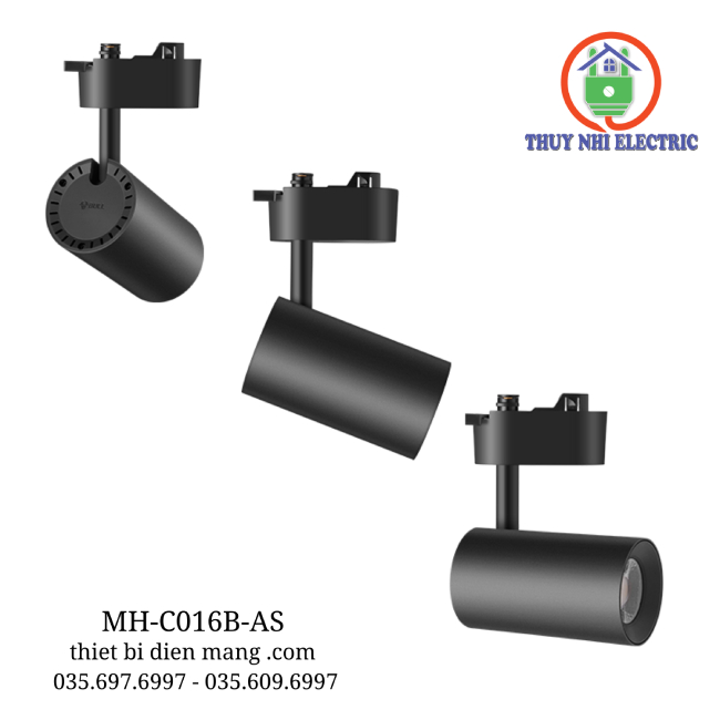 Đèn rọi ray điều chỉnh góc chiếu màu đen MH-C016B-AS