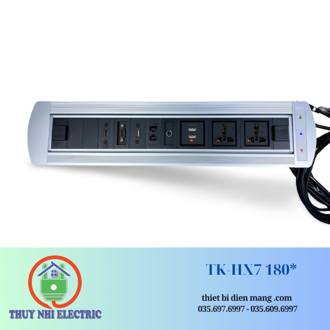 Hộp Ổ Cắm Điện Âm Bàn Xoay 180 Độ TK-HX7