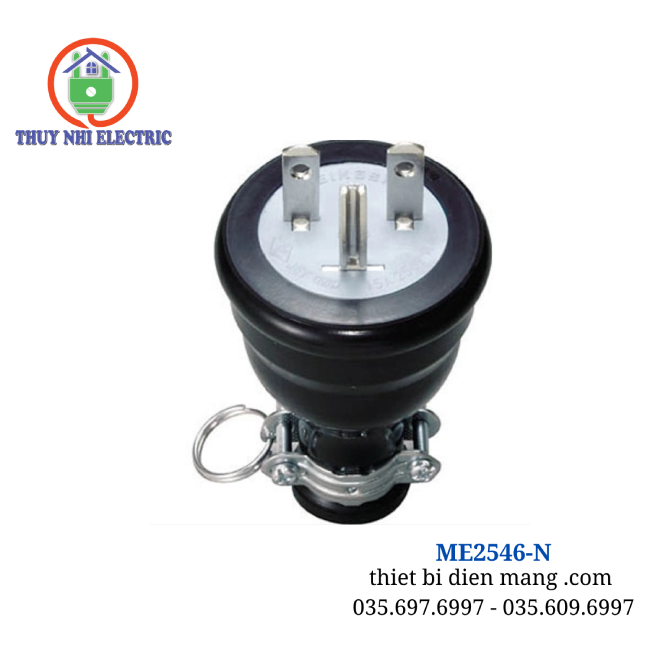 ME2546-N Meikosha Phích Cắm Cao Su 3 Chân 15A (2P + E)