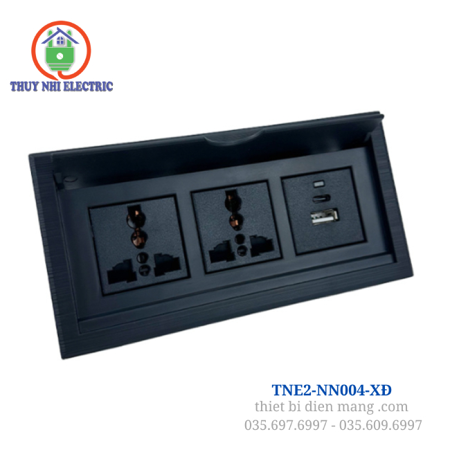 Nắp Âm Bàn Nhựa Đen Xước 3 thiết bị TNE2-NN004-XĐ