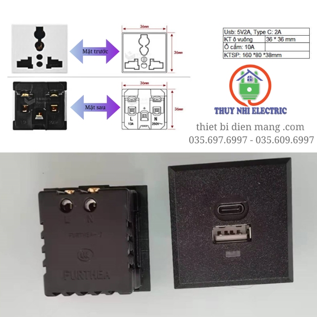 Nắp Âm Bàn Nhựa Đen Xước 3 thiết bị TNE2-NN004-XĐ