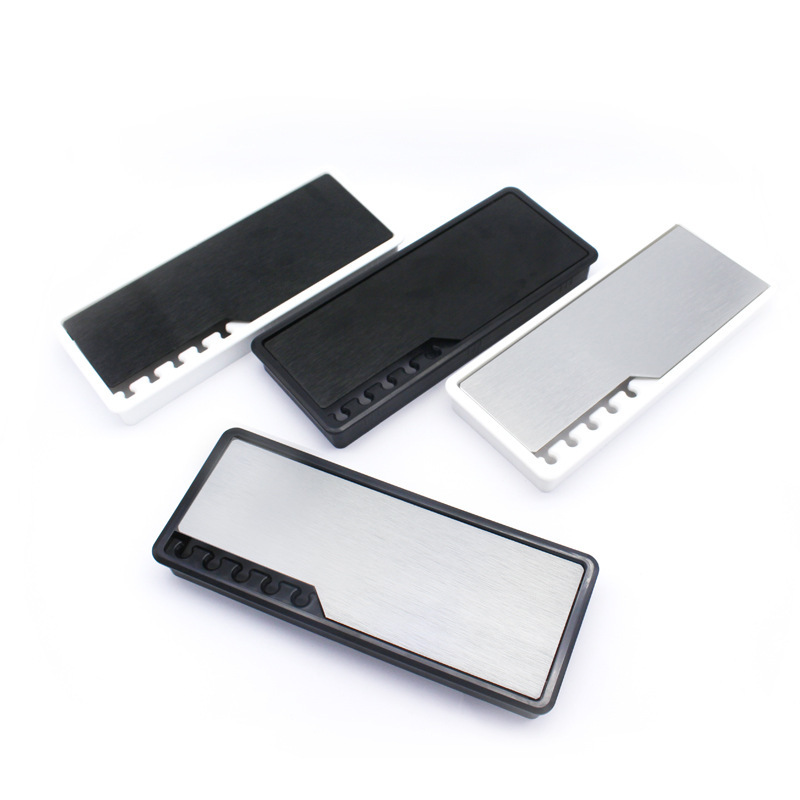 Nắp hộp điện âm bàn nhôm xước viền nhựa TNE2-SL001