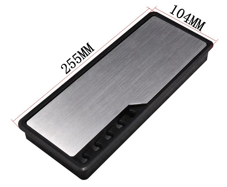 Nắp hộp điện âm bàn nhôm xước viền nhựa TNE2-SL001