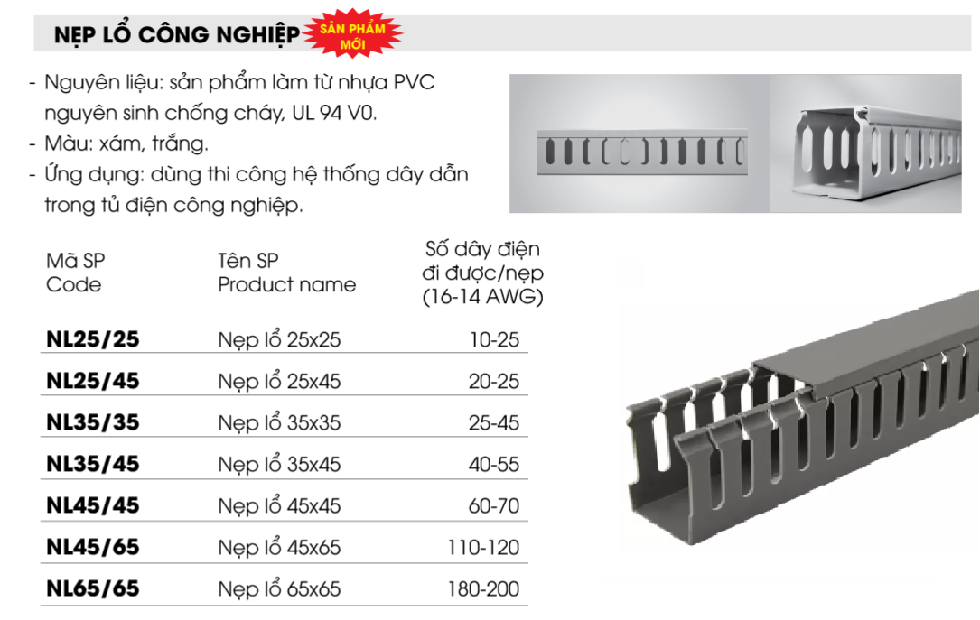 Nẹp lỗ công nghiệp