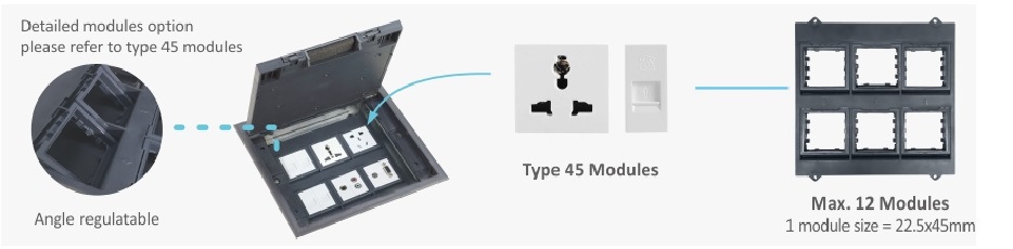 Ổ cắm âm sàn sinoamigo SCF-245C