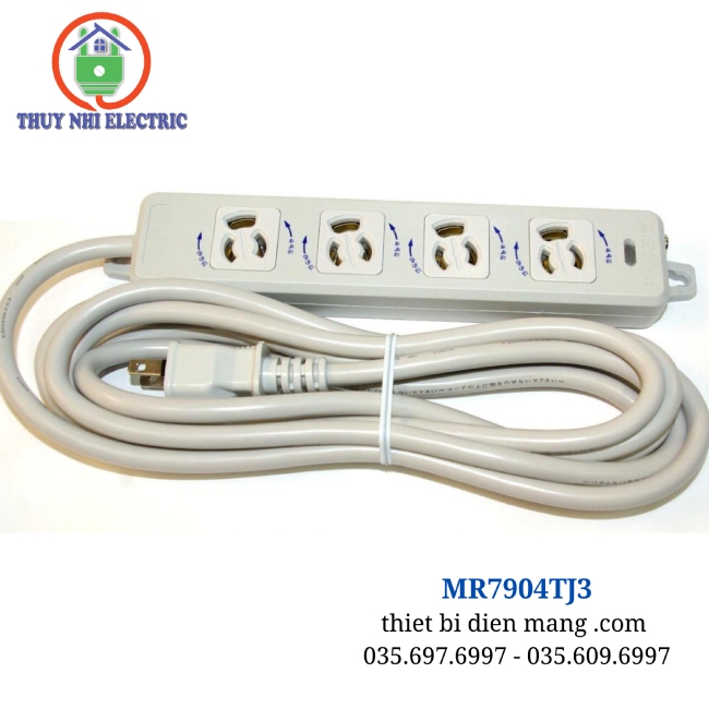 Ổ cắm dây dài 3m Meikosha MR7904TJ3 có tiếp đất
