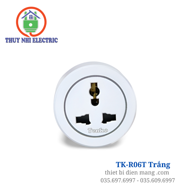Ổ Cắm Điện 3 Chấu Đa Năng Cho Thanh Ray Màu Trắng TK-R06T