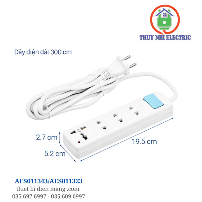 Ổ Cắm Điện AC 3m AES011343/AES011323