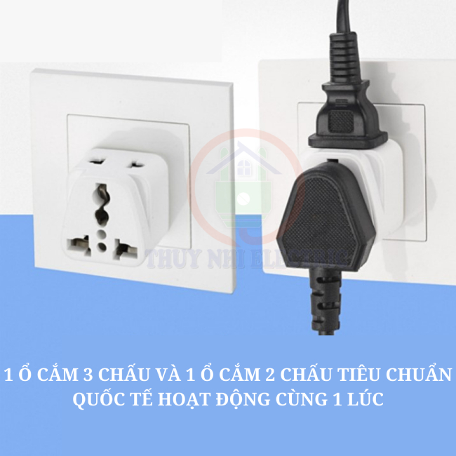 Ổ Cắm Du Lịch Đa Năng AD1 – Chuyển đổi 3 chân sang 2 chân