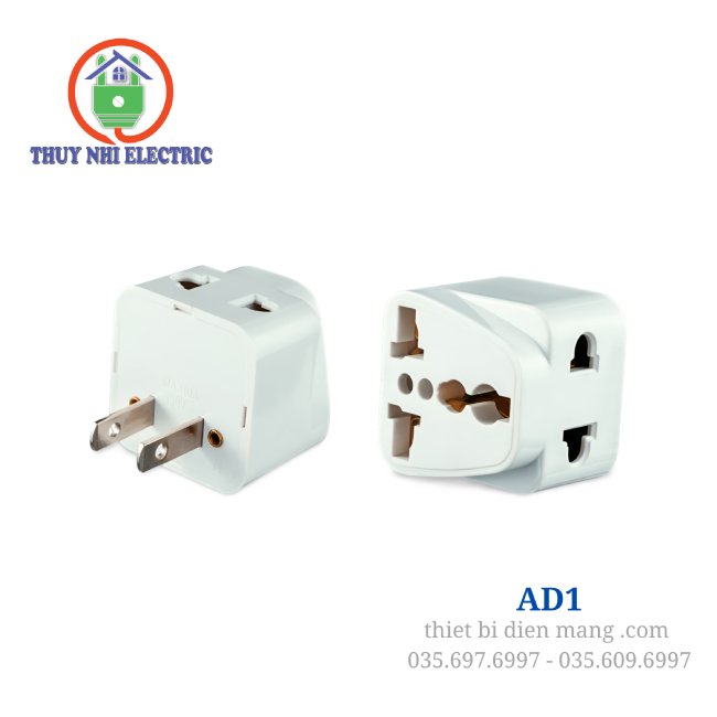 Ổ Cắm Du Lịch Đa Năng AD1 – Chuyển đổi 3 chân sang 2 chân