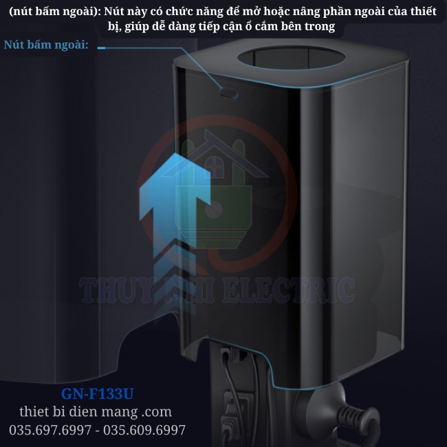 Ổ Cắm USB Goneo GN-F133U - Sắp xếp dây điện gọn gàng