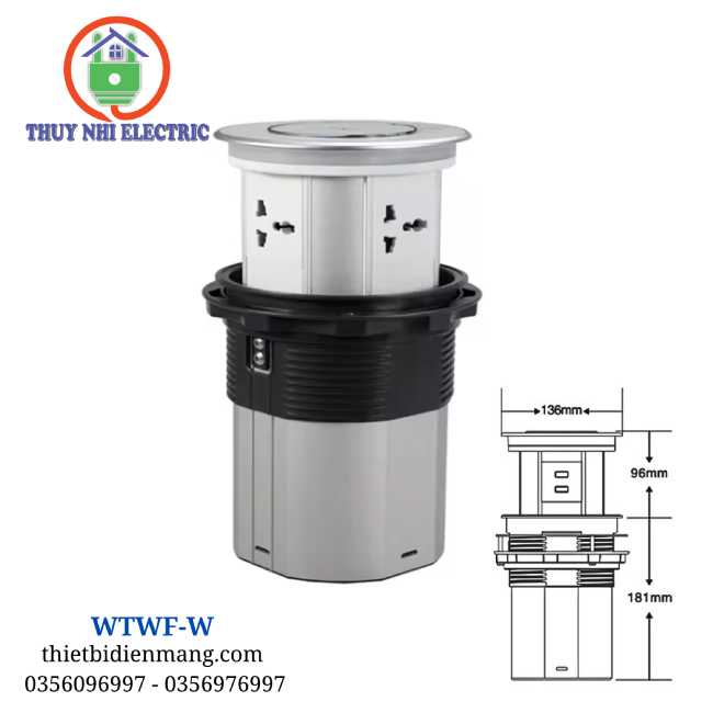 Ổ Điện Âm Bàn chống nước IP65 Novalink WTWF-W